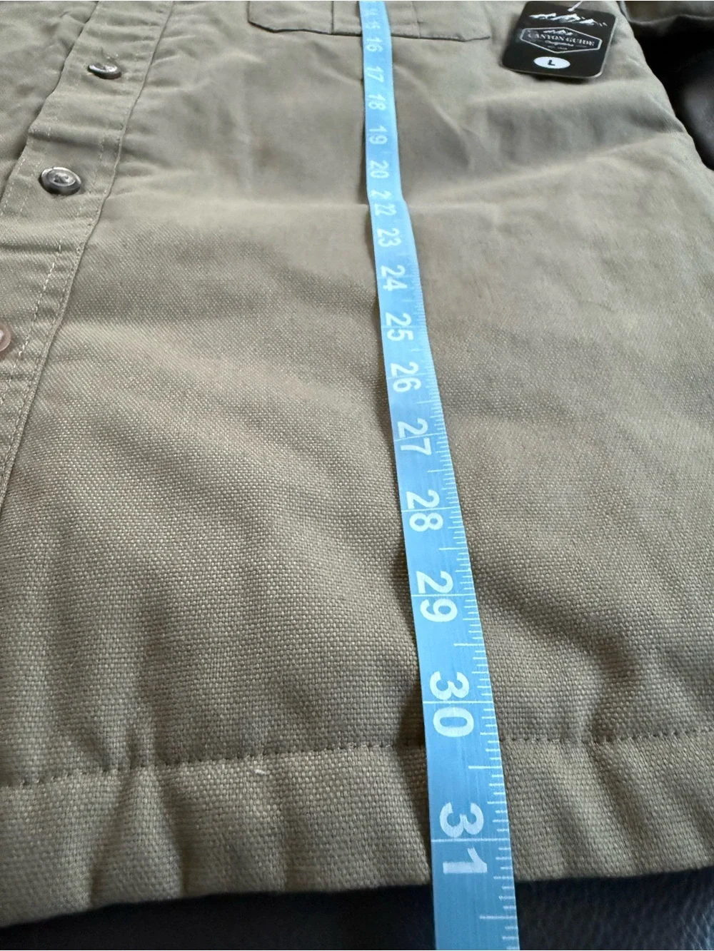 Canyon Guide Cotton Canvas Olive Sherpa Lined Shacket Size L